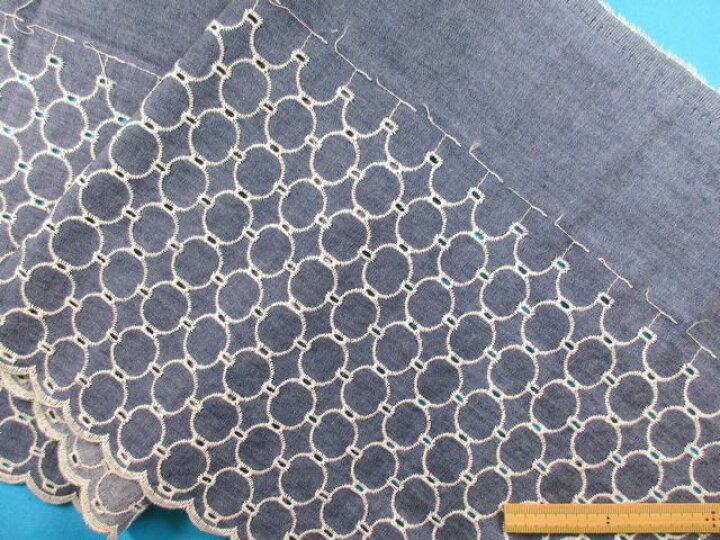 楽天市場 ライトデニムレース ３２cm幅 2m巻 紺 オフ白 手芸ナカムラ