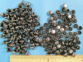 カシメ（6mm・黒銀）100組入