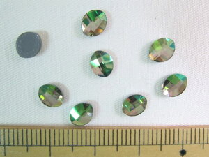 XtXL[izbgtBbNXj2204@Pure Leaf Flat Back@6x4.8mmCrystal(001) Luminous Green(LUMG) M-Foiled