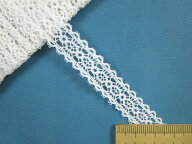 綿トーションレース（1.3cm幅 5m巻）オフ白
