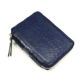 パスポートケース ファスナーカードケース カード入れ 本革 蛇革 パイソン革 ダイヤモンドパイソン革 藍染