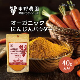【有機JAS】 オーガニック にんじんパウダー 40g 離乳食 スープ おかゆ 食用色素 スムージー クッキー ケーキ お菓子 有機野菜 国産 にんじん100％ 無農薬 食塩無添加 保存料無添加 キャロット 【メール便配送無料】