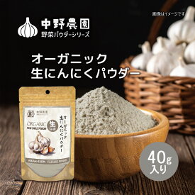 【 有機JAS 】国産 オーガニック 生 にんにく パウダー 40g 国産原料 100％ からあげ 炒め物 下味 粉末で便利 手も汚れない おろす きざむ 手間なし ピリッとした辛み うまみ 【 メール便送料無料 】