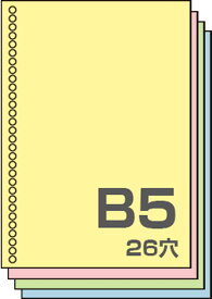 カラー プリンタ 帳票 用紙 500枚 ルーズリーフ 26穴付 B5サイズ レーザープリンター インクジェットプリンター プリンター用紙 マルチプリンタ用 上質カラーコピー用紙 帳票用紙