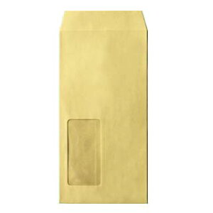 封筒 長3窓 A20 クラフト ゴールド 明るいクラフト 窓付 サイズ:45×90mm 紙厚70 枠なし 中貼 1000枚