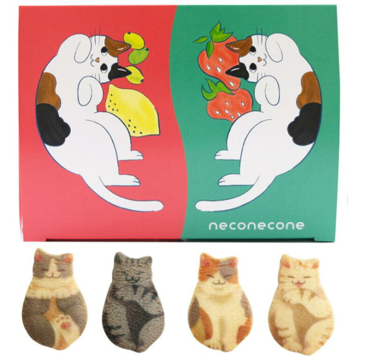 楽天市場 猫 お菓子 Neco Necone クッキー 4枚入 キャリコ 三毛猫 Cookie Neko 猫 ねこ ネコ Cat キャット ミケ ハチワレ 茶縞 黒縞 黒猫 クロネコ 動物 アニマル おしゃれ お菓子 グッズ 誕生日プレゼント プレゼント ギフト 母の日