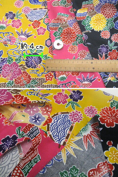 楽天市場 ハイビスカス柄 琉球紅型 沖縄風びんがたプリント2 文様 絞り染め柄 和柄 生地 布 ホビー家コテツ