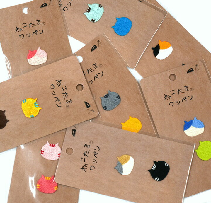 楽天市場】【ねこたま】ねこたまワッペン 2種類入りトラ猫 三毛猫  
