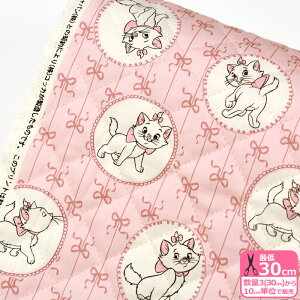 キルト【ディズニー】BTSおしゃれキャット マリー おしゃれキャット ネコ 猫 ネコ柄 猫柄 キャラクター生地 ディズニーキャラクター キルティング生地 キルト生地【生地・布】GRQ-1147-1 数量3