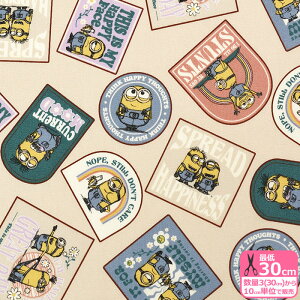 【ミニオンズ】レトロ柄(オックス)ミニオン minions キャラクター生地 プリント生地 オックス生地 KOKKA 【生地・布】G-4215-1 数量3(30cm)から10cm単位