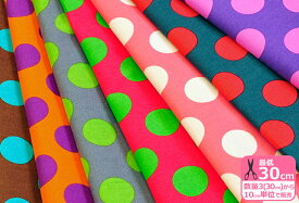 追加カラー【入園入学用品の手づくりに！】CandyParty（キャンディパーティー）Large dot（ラージドット）【プリント生地・布】【KOKKA】