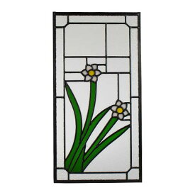 【安心サポート付】アンティーク　ステンドグラス（アヤヤ）窓格子　ウォールデコ　フィクス窓　室内窓