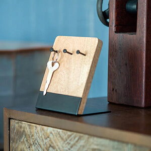 【安心サポート付】木製キースタンド アクセサリーラック【マンゴーアイアン】