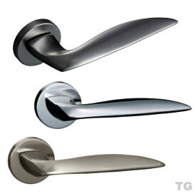 レバーハンドル 丸座　TG　カワジュン製　KAWAJUN　空錠・表示錠・間仕切錠・シリンダー錠（クローム・サテンニッケル・グレイッシュアンバー）NP