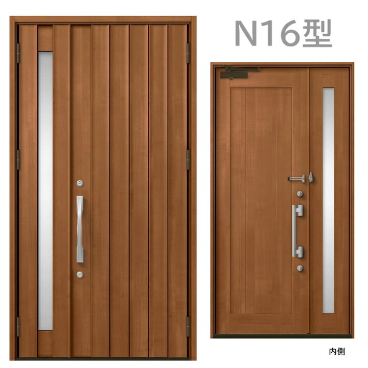 楽天市場 玄関ドア N16型 プレナスx 片開き 親子ドア 片袖 両袖 親子入隅 新築 取替え リフォーム 玄関扉 出入り口 トステム Lixil リクシル 窓工房 ナカサ