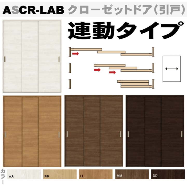 楽天市場】クローゼットドア 連動タイプ引戸 ASCR-LAB リクシル