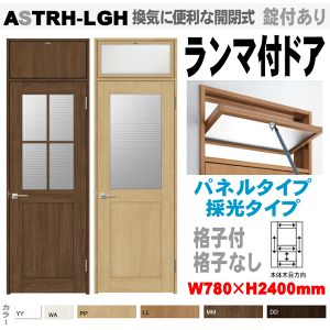 ランマ付ドア(パネルタイプ・採光タイプ)ガラス組込(格子付・格子なし) ASTRH-LGH ラシッサ(クリエ)機能付ドア LIXIL リクシル 建具 tostem lixil 扉 日曜大工 diy 室内扉 リフォーム 交換 室内