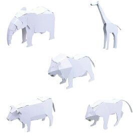 【6個までゆうパケット送料300円】 自由研究 自由工作 ハコモ hacomo kids キッズ どうぶつシリーズ ゾウ キリン ライオン ウシ トラ 自由工作 段ボール ダンボール 工作キット 簡単工作 夏休み 雨の日 おもちゃ キッズ 子ども 楽しい プレゼント ギフト おすすめ 人気