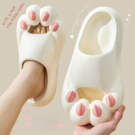 夏用EVAクールスリッパ 女性用 屋内外兼用 厚底滑り止め かわいい猫爪バッグヘッドスリッパ レディースシューズ