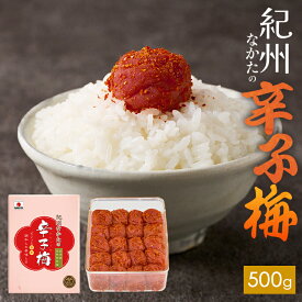 中田食品 紀州産南高梅 紀州なかたの辛子梅 500g 梅干し 塩分8% おつまみ 父の日 プレゼント ギフト グルメ お取り寄せ 2024 食べ物 おすすめ 人気