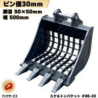 スケルトンバケット ピン径30mm 幅500mm ピン間距離175mm 網目50×50mm コマツ クボタ 日立 ヤンマー CAT…
