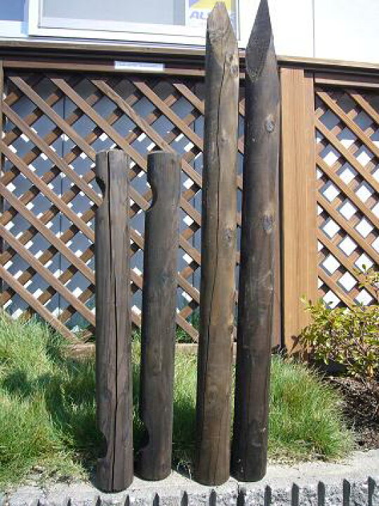 楽天市場 丸太柵bタイプ 防腐防蟻処理済 色 チョコレート 柵 丸太 木製 防腐処理 進入防止 園芸 ガーデニング 資材 エクステリアショップ中谷産業