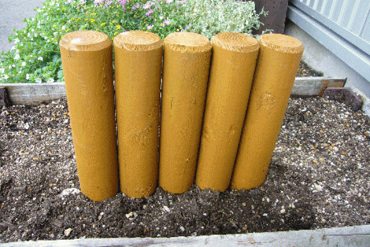 楽天市場】「夢花壇」花壇用連結丸太杭長さ約300mm×φ50mm（5本連結