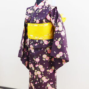 ジュニア洗える着物  単衣小紋 菊尽し・小菊 130・150 当店オリジナル日本舞踊・民謡・各種舞踊・お正月・茶道・華道・お稽古・雛祭り・袴