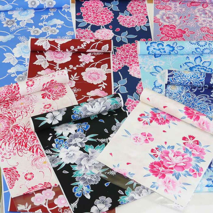 楽天市場】【在庫限り特価】和花柄 教材用浴衣反物12M 浴衣生地 端処理  