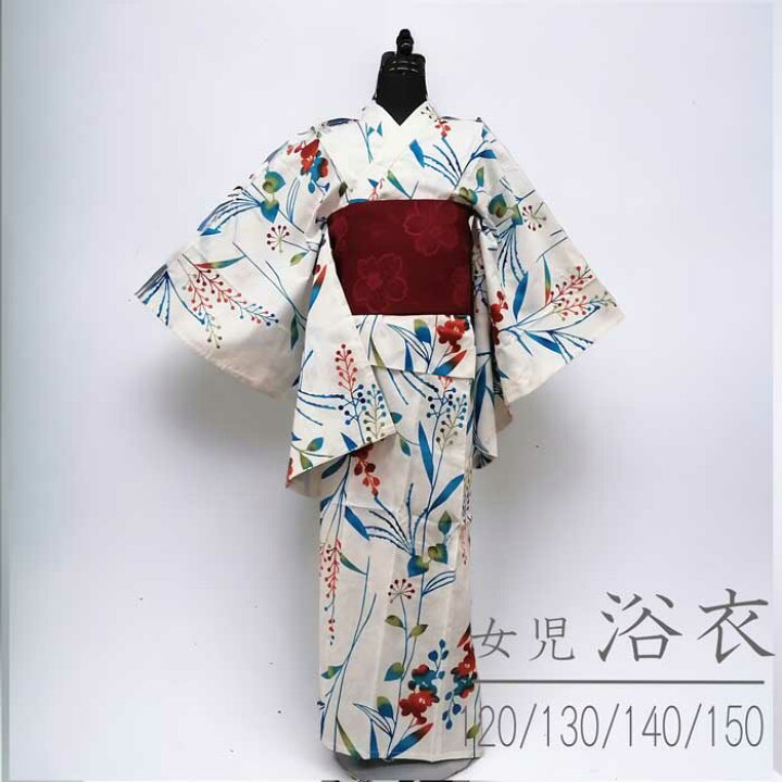 楽天市場】【数量限定】古典柄 女の子浴衣《白》夏花120 130 140 150 