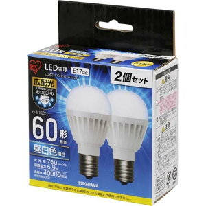 �A�C���X�I�[���} LED�d�� E17 �L�z���^�C�v 60W�`���� �����F���� 2�Z�b�g LDA7N-G-E17-6T42P