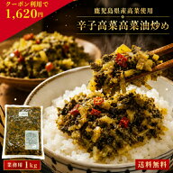 【7/15～クーポン利用で半額！】辛子高菜 高菜油炒め 1kg 鹿児島県産 業務用 大容量 送料無料 国産 漬物 …