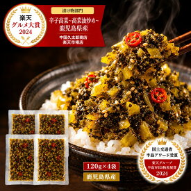 【スーパーSALE クーポン利用で1,200円】【楽天グルメ大賞 2024】【楽天グループ半島WEB物産展賞】 辛子高菜 高菜油炒め 鹿児島県産 120g×4袋 (480g) 国産 漬物セット 漬物 お漬物 辛子たかな ご飯に合う ご飯のお供 お取り寄せ 高菜炒め 常温 鹿児島 鹿児島産