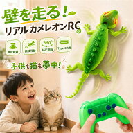 壁を走る おもちゃ ラジコン 猫と遊べる トカゲ ヤモリ カメレオン 壁面走行 壁登り RCカー 360°回転 光…