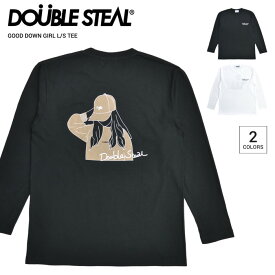 【割引クーポン配布中】 DOUBLE STEAL (ダブルスティール) ロンT GOOD DOWN GIRL L/S T-SHIRT TEE 長袖 Tシャツ カットソー トップス メンズ M-XL ブラック ホワイト 914-14058 【単品購入の場合はネコポス便発送】【RCP】