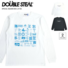 【割引クーポン配布中】 DOUBLE STEAL (ダブルスティール) ロンT SPECIAL SQUARE BOX L/S T-SHIRT TEE 長袖 Tシャツ カットソー トップス メンズ M-XL ブラック ホワイト 915-14081 【単品購入の場合はネコポス便発送】【RCP】