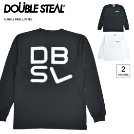 【割引クーポン配布中】 DOUBLE STEAL (ダブルスティール) ロンT SLOWLY L/S T-SHIRT TEE 長袖 Tシャツ カットソー トップス メンズ M-XL ブラック ホワイト 916-14094 【単品購入の場合はネコポス便発送】【RCP】