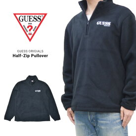 【割引クーポン配布中】 GUESS (ゲス) フリース HALF-ZIP PULLOVER FLEECE スウェット ハーフジップ プルオーバー トップス メンズ M-XL ブラック 'M1RQ05KAWV2 【あす楽対応】【RCP】