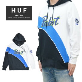 【割引クーポン配布中】 HUF ハフ パーカー PBR PABST COLOR BLOCKED HOODIE フリース スウェット メンズ S-XL ホワイト FL00174 【RCP】