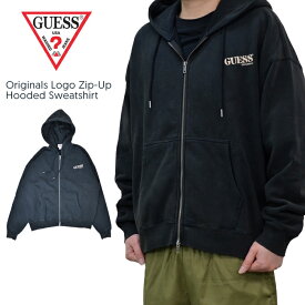 【割引クーポン配布中】 GUESS (ゲス) ジップパーカー Originals Logo Zip-Up Hooded Sweatshirt スウェット フリース 長袖 M-XL ブラック M2RQ30KBJ31 【あす楽対応】【RCP】