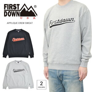 �y�����N�[�|���z�z���z FIRST DOWN USA (�t�@�[�X�g�_�E��) �X�E�F�b�g APPLIQUE CREW SWEAT �N���[�l�b�N �g���[�i�[ �t���[�X �����Y M-XL �O���[ �u���b�N F971011C �yRCP�z�y�o�[�Q���z
