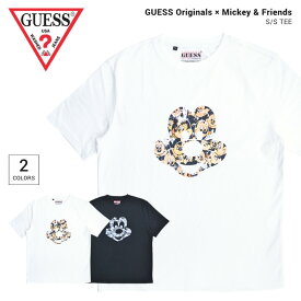 【割引クーポン配布中】 GUESS (ゲス) Tシャツ Mickey & Friends S/S TEE 半袖 カットソー トップス ミッキー ＆ フレンズ コラボ メンズ M-XL ブラック ホワイト ML2K7784DE 【単品購入の場合はネコポス便発送】【RCP】