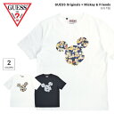 【割引クーポン配布中】 GUESS (ゲス) Tシャツ Mickey & Friends S/S TEE 半袖 カットソー トップス ミッキー ＆ フレンズ コラボ メンズ M-XL ブラック ホワイト ML2K7783DE 【単品購入の場合はメール便発送】【バーゲン】