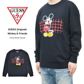 【割引クーポン配布中】 GUESS (ゲス) スウェット Mickey & Friends Crew-Neck Sweat クルーネック トレーナー フリース 長袖 M-XL ブラック ML1K7785DE 【あす楽対応】【RCP】【バーゲン】