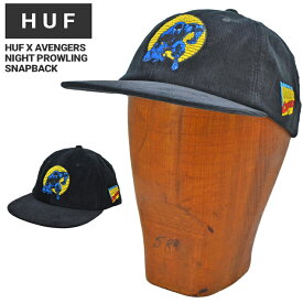 【割引クーポン配布中】 HUF × AVENGERS (ハフ × アベンジャーズ) キャップ NIGHT PROWLING SNAPBACK HAT CAP 帽子 スナップバックキャップ 6パネルキャップ HT00784 【あす楽対応】【RCP】