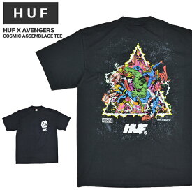 【割引クーポン配布中】 HUF × AVENGERS (ハフ × アベンジャーズ) Tシャツ COSMIC ASSEMBLAGE TEE 半袖 カットソー トップス メンズ M-XL ブラック TS02196 【単品購入の場合はネコポス便発送】【RCP】