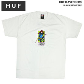 【割引クーポン配布中】 HUF × AVENGERS (ハフ × アベンジャーズ) Tシャツ BLACK WIDOW TEE 半袖 カットソー トップス メンズ M-XL ホワイト TS02203 【単品購入の場合はネコポス便発送】【RCP】