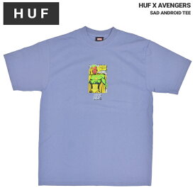 【割引クーポン配布中】 HUF × AVENGERS (ハフ × アベンジャーズ) Tシャツ SAD ANDROID TEE 半袖 カットソー トップス メンズ M-XL ヴィンテージ バイオレット TS02204 【単品購入の場合はネコポス便発送】【RCP】