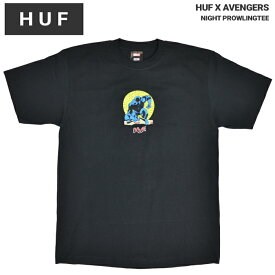 【割引クーポン配布中】 HUF × AVENGERS (ハフ × アベンジャーズ) Tシャツ NIGHT PROWLING TEE 半袖 カットソー トップス メンズ M-XL ブラック TS02202 【単品購入の場合はネコポス便発送】【RCP】