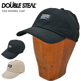 【割引クーポン配布中】 DOUBLE STEAL (ダブルスティール) キャップ TAG 6-PANEL CAP 帽子 ストラップバックキャップ 6パネルキャップ ブラック ベージュ 412-92015 【あす楽対応】【RCP】